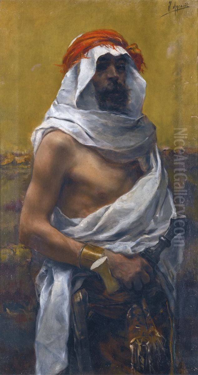 An Arab men Oil Painting by Joaquin Agrasot y Juan