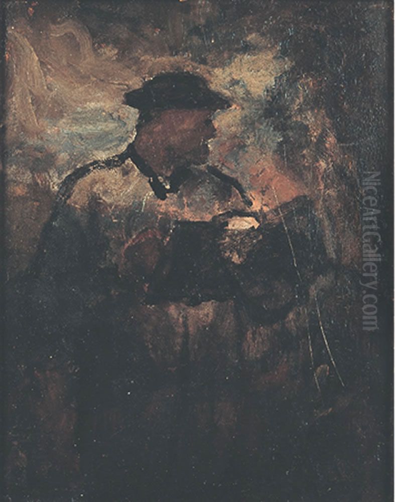 Portrait d'un artiste Oil Painting by Honore Daumier