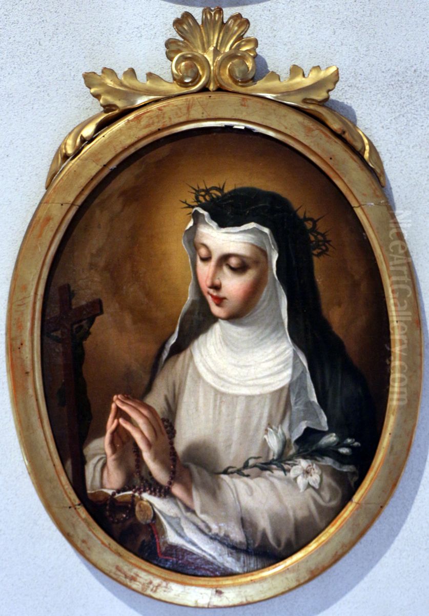 Catherine of Siena Oil Painting by Agostino Ugolini