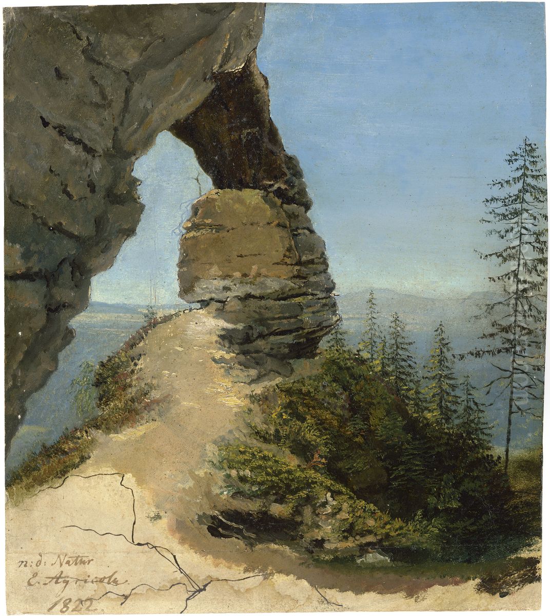 The Prebischtor (Pravcicka brana) in the Bohemian Switzerland Oil Painting by Eduard Agricola