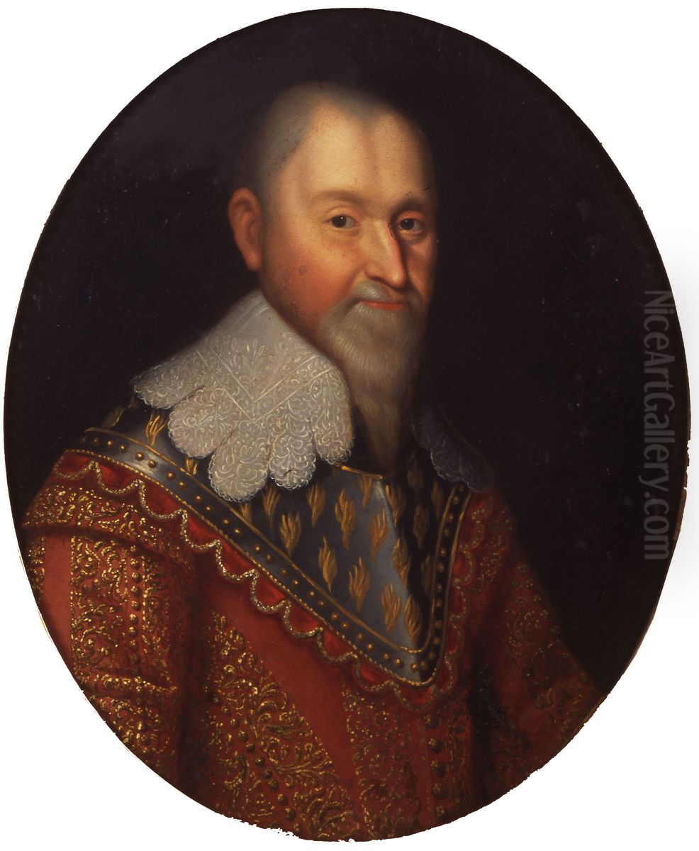 Portrait of d'Agrippa d'Aubigne Oil Painting by unknown