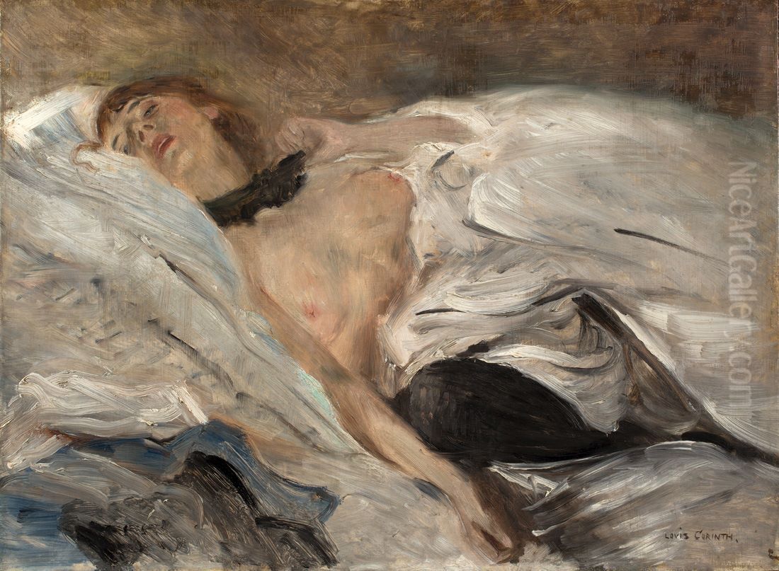 Sleeping girl Oil Painting by Lovis (Franz Heinrich Louis) Corinth