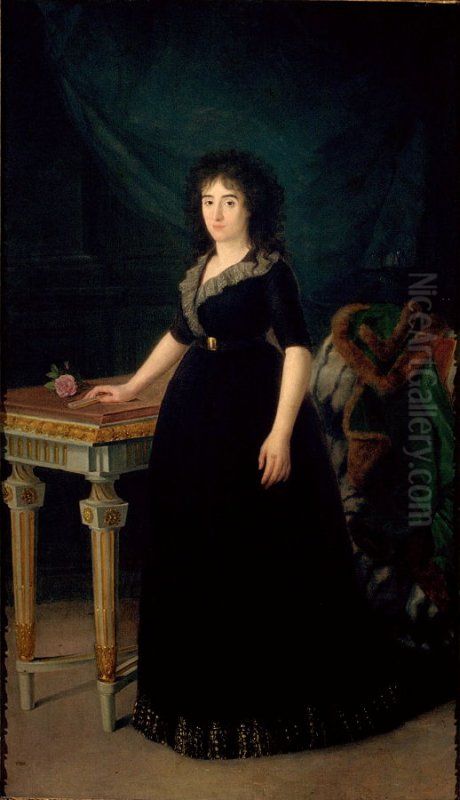 Retrato de la segunda condesa de Castro-Terreno (Maria Josefa de Galvez y Valenzuela, 1776-1817). Oil Painting by Agustin Esteve