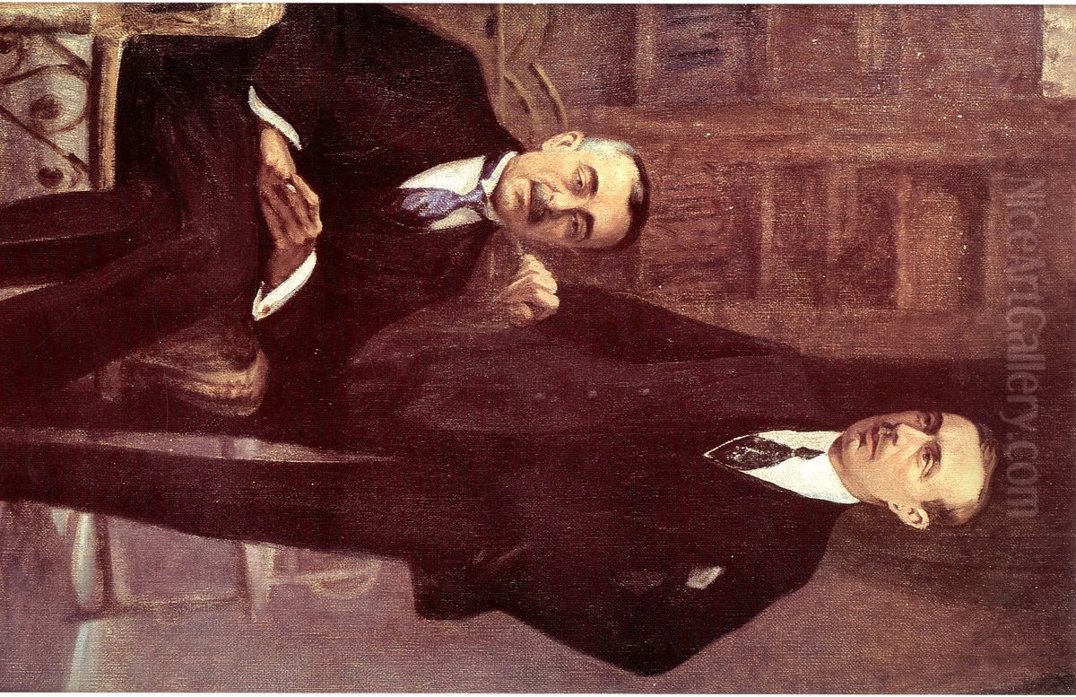 bwrtryh rashd wahmd mukhtar byhum. Oil Painting by Moustafa Farroukh