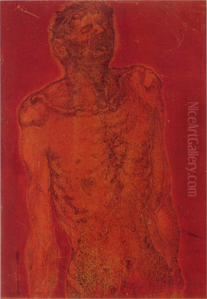 Christ (Red) Oil Painting by Aimitsu
