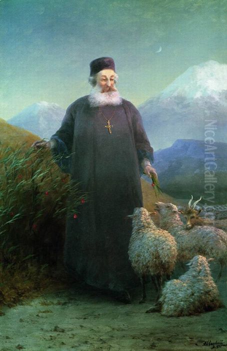 Catholicos Khrimyan Airik near Echmiadzin Oil Painting by Ivan Aivazovsky