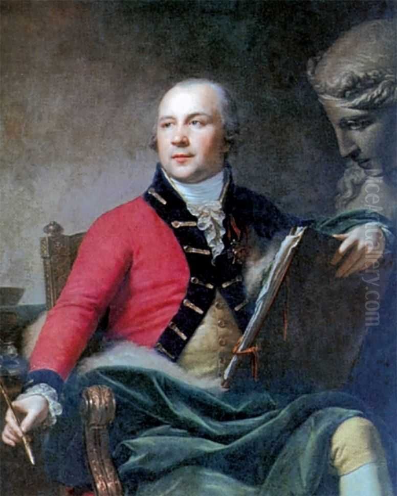 Ivan Akimovich Akimov (1754-1814), Russian painter Oil Painting by Johann Baptist von Lampi the Younger