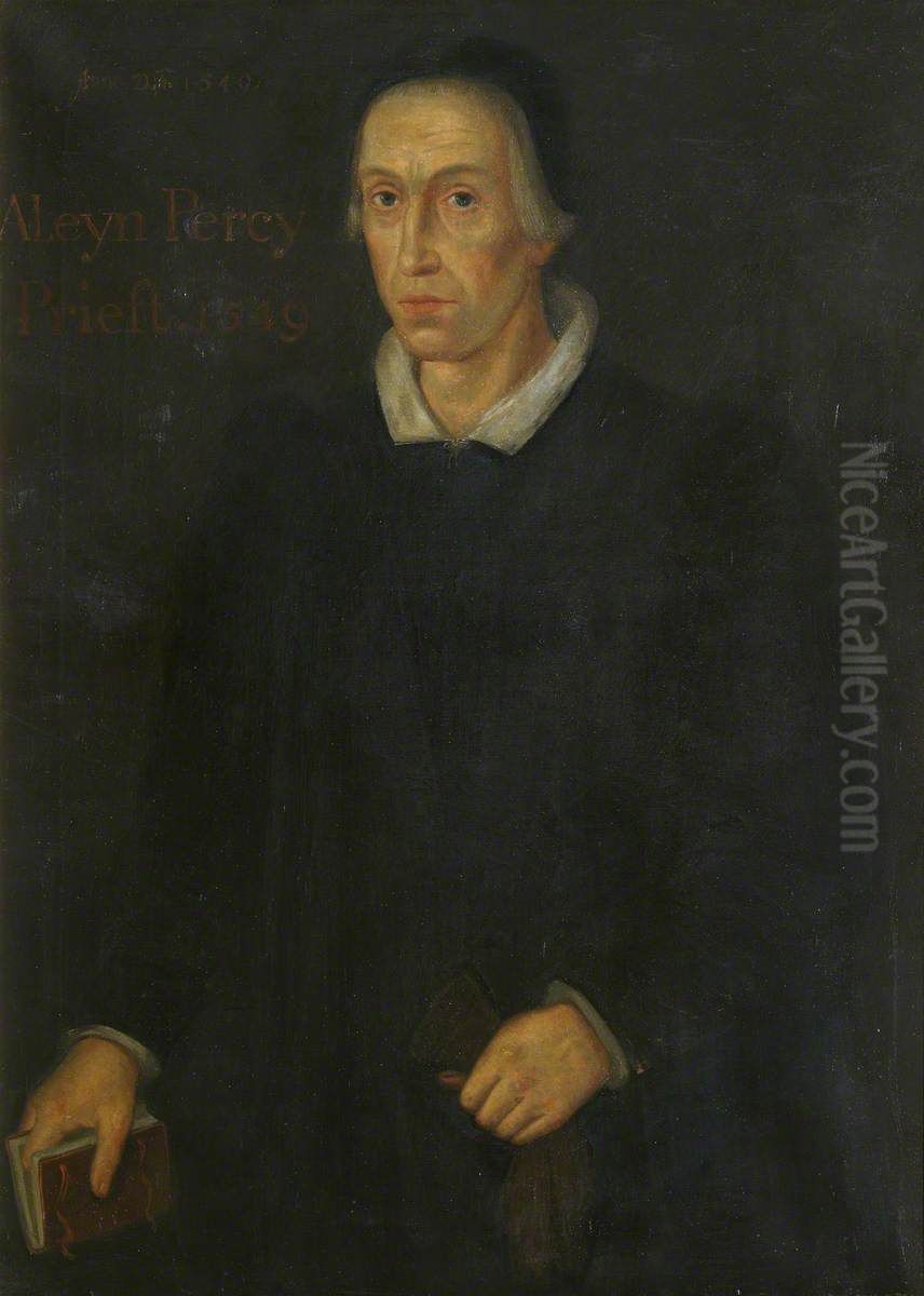 Alan Percy(c.1480-1560), Master of St John's College, Cambridge Oil Painting by Charles Edmund Brock