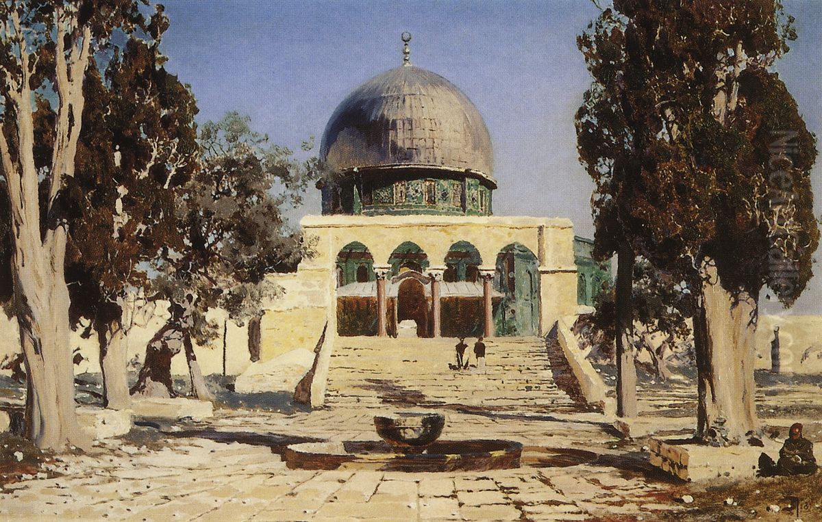Haram Es-Serif, gde nahodilsa drevnij ierusalimskij hram Oil Painting by Vasily Polenov