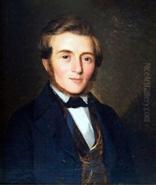 Portrait of Albert Hermansen (1812-1878) Oil Painting by Unidentified painter