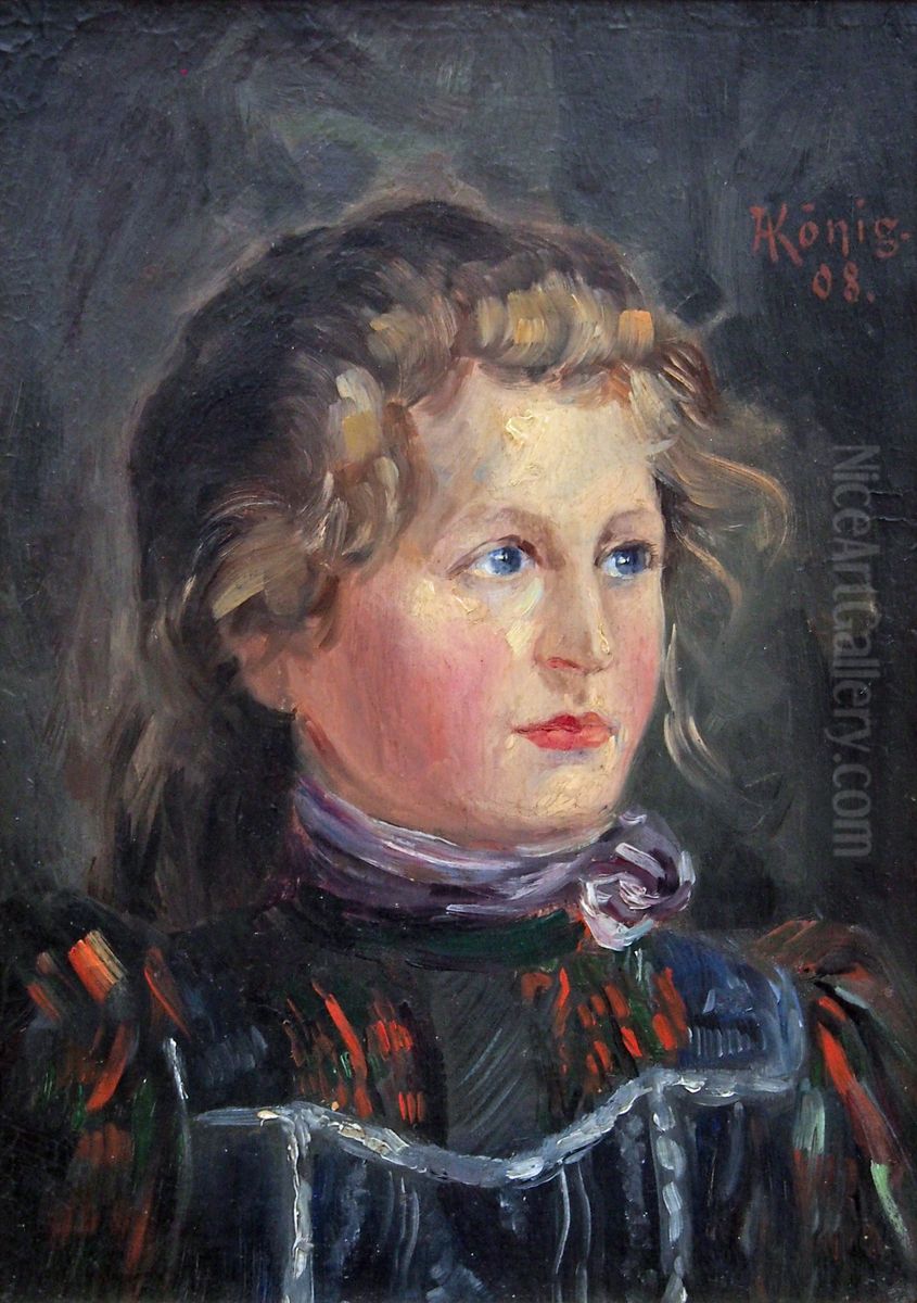 Bildnis eines jungen Madchens Oil Painting by Albert Konig