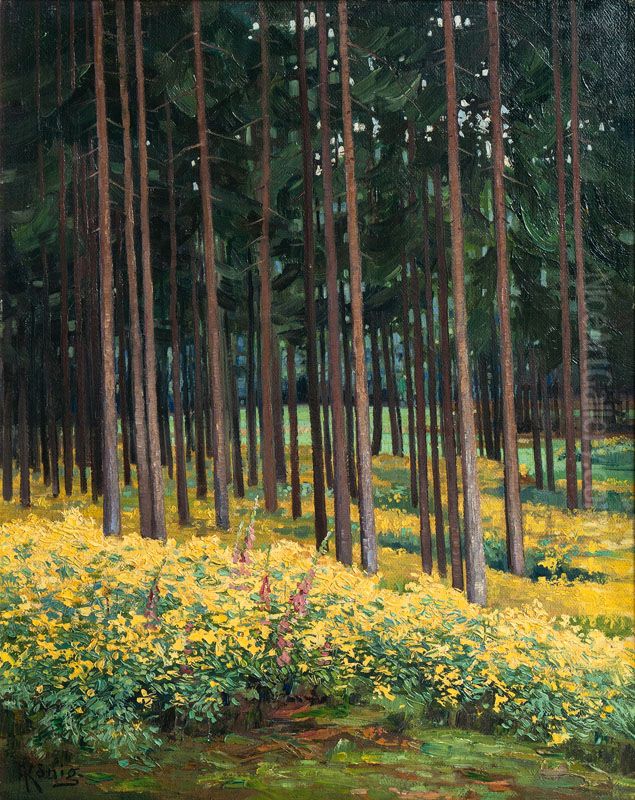 Blutenmeer im Wald Oil Painting by Albert Konig