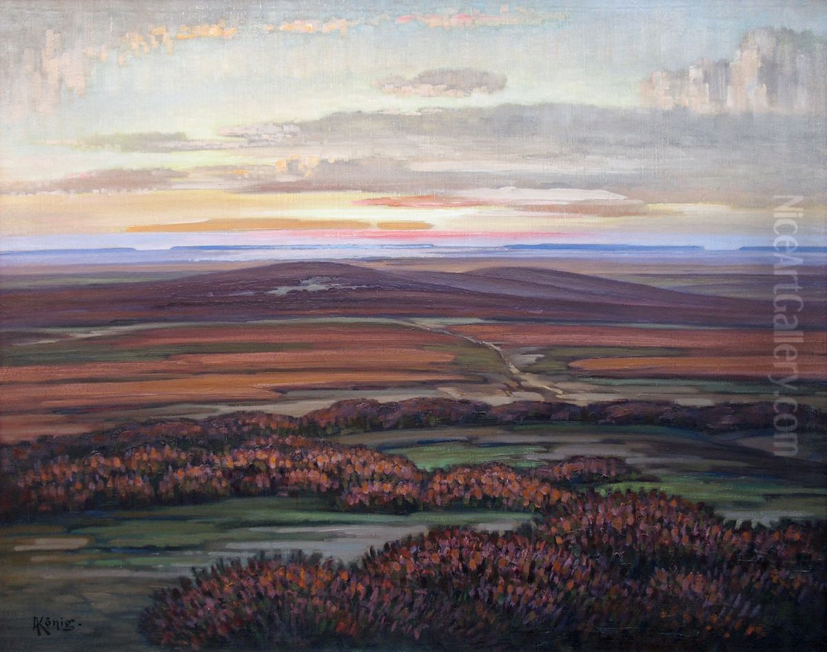 Dammerung in der Heide Oil Painting by Albert Konig