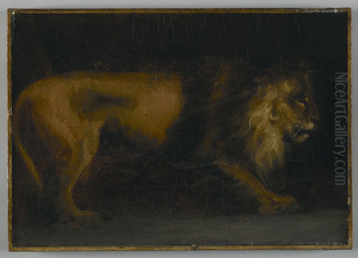 Study of a Lion Oil Painting by Theodore Gericault
