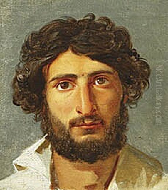 Study of af man's head. Oil Painting by Albert Kuchler