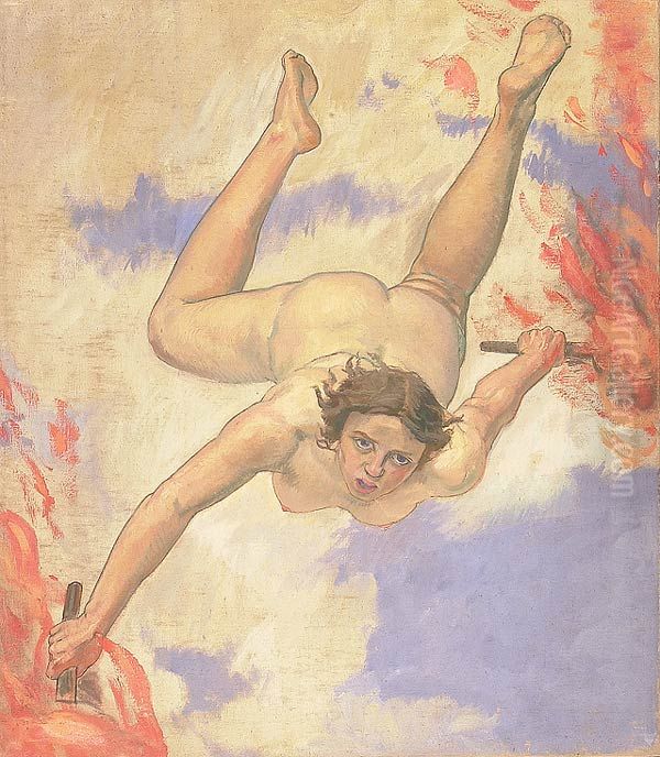 Lichtbringerin Oil Painting by Albert Maennchen