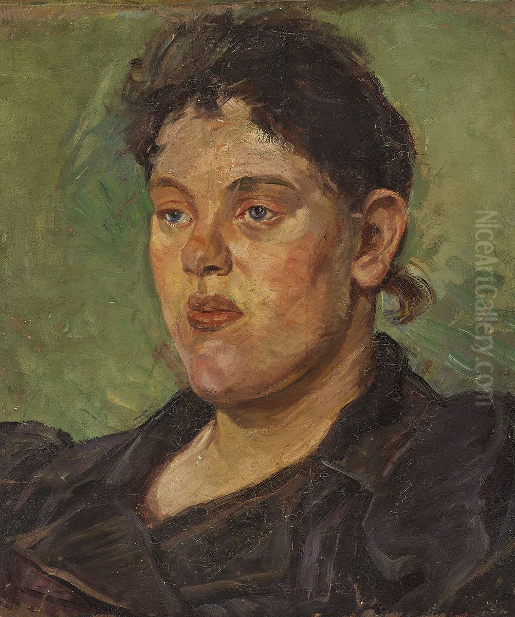 Study of a woman's head. Oil Painting by Albert Gottschalk