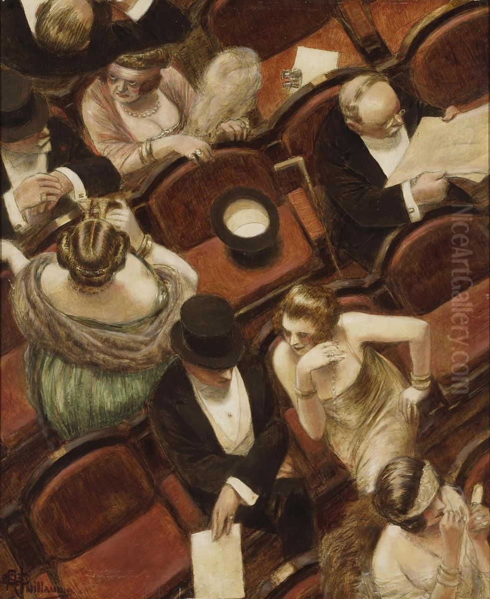 In the Theatre Oil Painting by Albert Guillaume