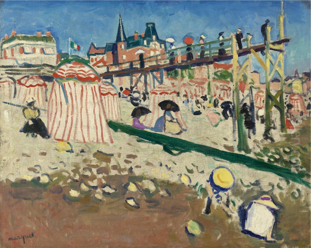 Fecamp (The Beach at Sainte-Adresse) Oil Painting by Albert Marquet