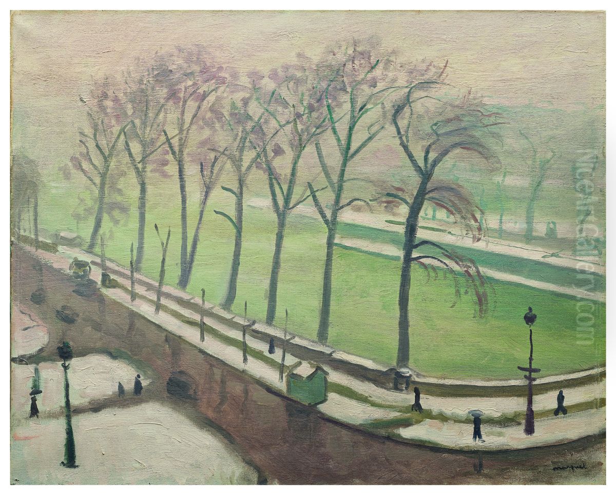 Pont-Neuf under the snow Oil Painting by Albert Marquet