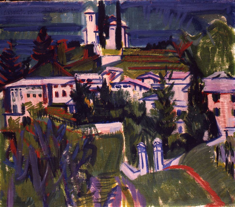 Houses in Obino Oil Painting by Albert Muller