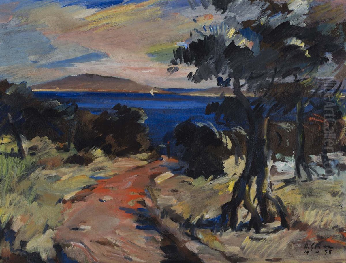 Olive Grove on the Island of Vrgada Oil Painting by Albert Sirk