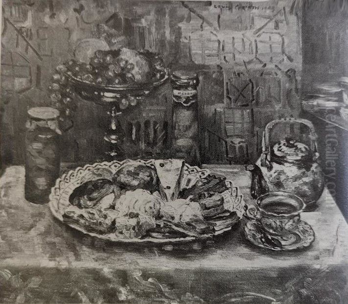Kuchenstillleben Oil Painting by Lovis (Franz Heinrich Louis) Corinth