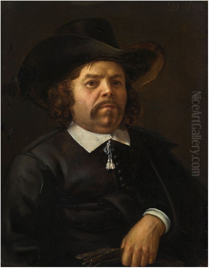 Portrait of a gentleman Oil Painting by Domenicus Van Tol