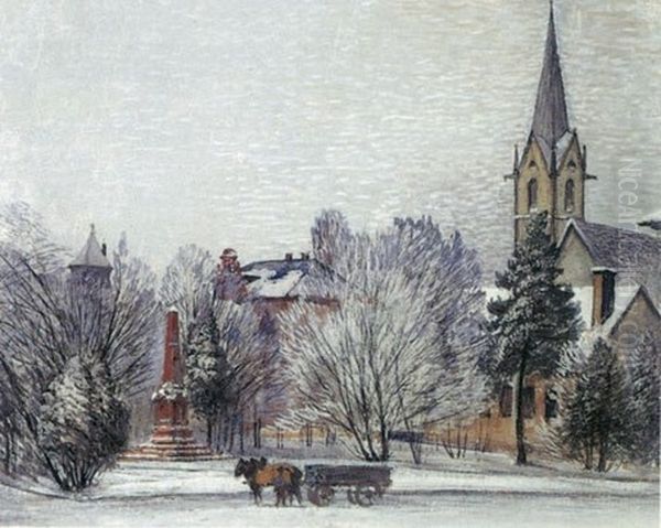 Villingen, Kaiserring mit Glockengiesserei Gruninger Oil Painting by Albert Sager