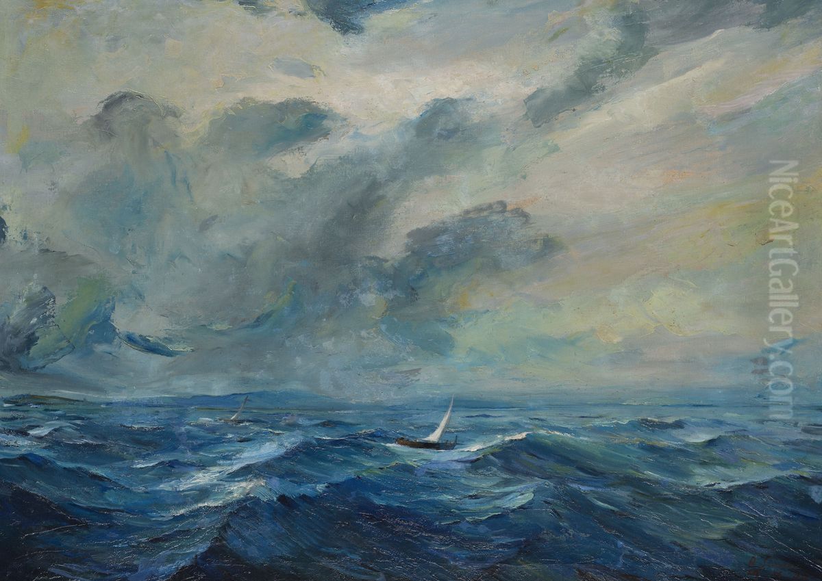 Morje Oil Painting by Albert Sirk