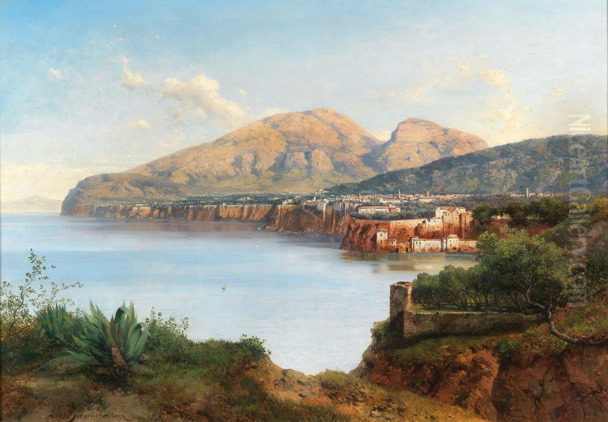 A view of Sorrento Oil Painting by Albert Zimmermann