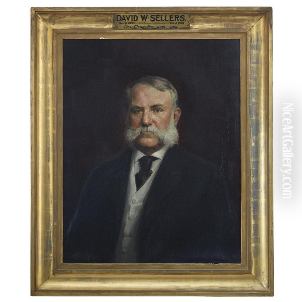 Portrait of David Wampole Sellers (1833-1901) Oil Painting by Albert Rosenthal