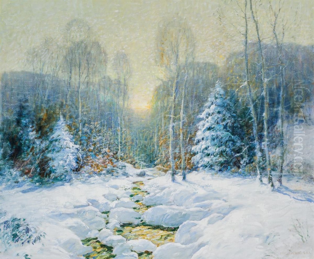 Winter Brook Oil Painting by Ernest Albert