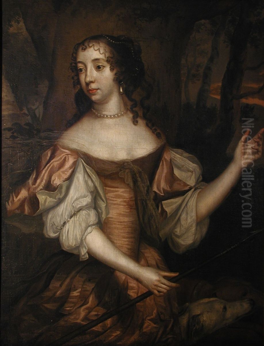 Albertine Agnes, Prinzessin von Oranien, vermahlte Furstin von Nassau-Diez als Gottin Diana Oil Painting by Johannes Mytens