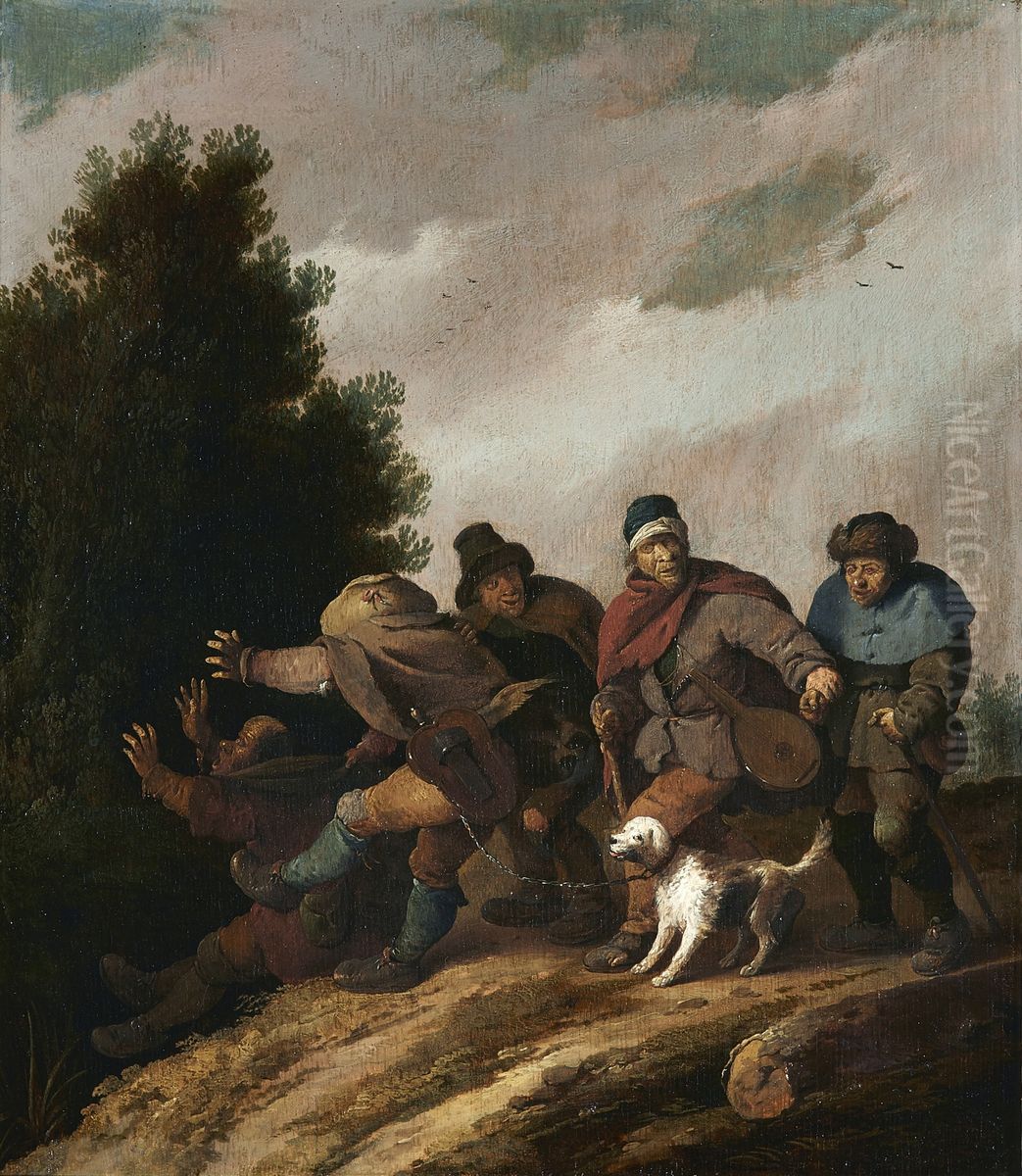 Parable of the blind leading the blind Oil Painting by Pieter de Bloot