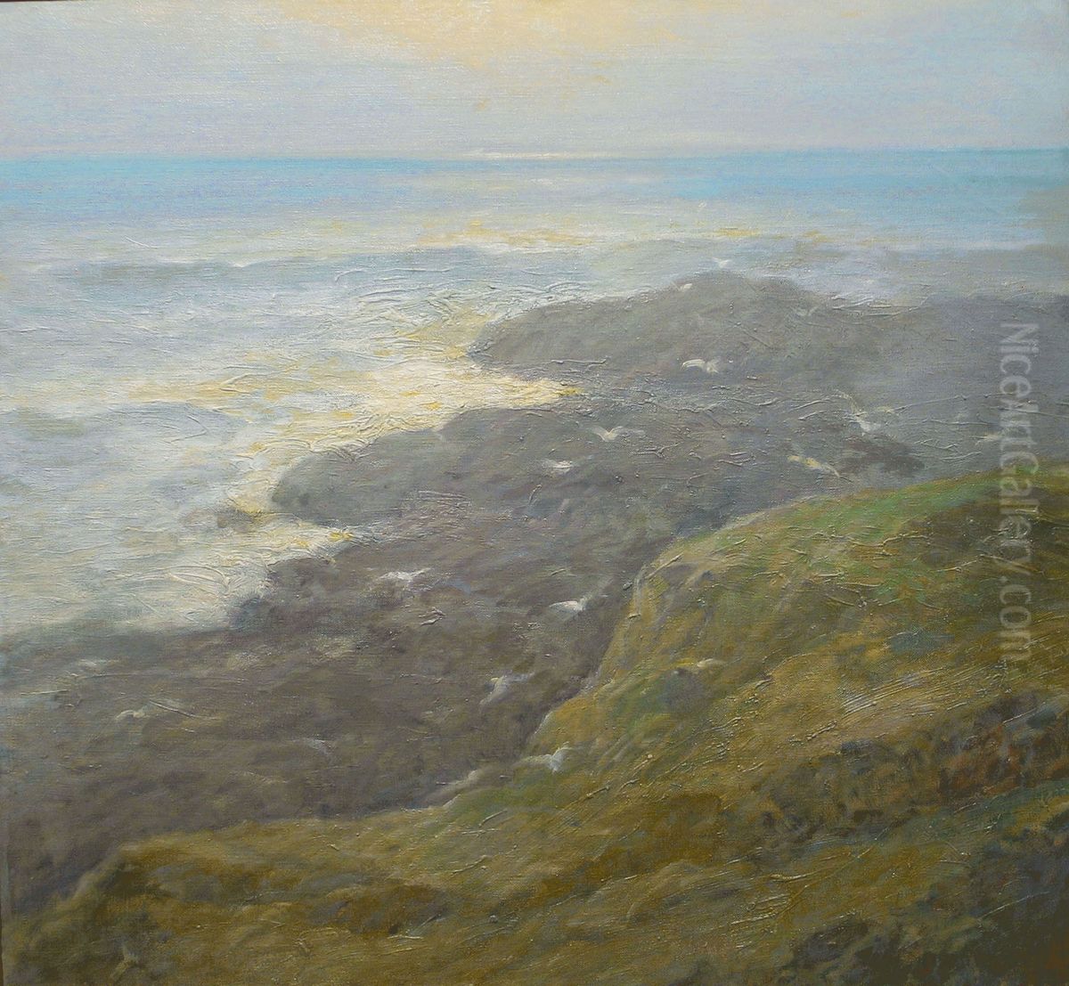 Rocks at Eve Oil Painting by Ernest Albert