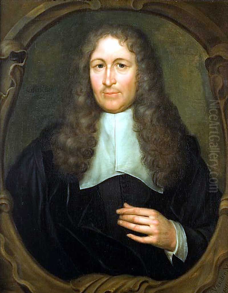 Albertus Rusius (1614-1678) Dutch jurist Oil Painting by Hieronymus van der Mij