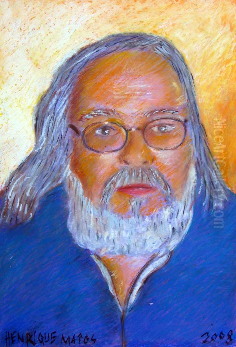 Alberto Jorge (musician) Oil Painting by Henrique Jose Teixeira Matos