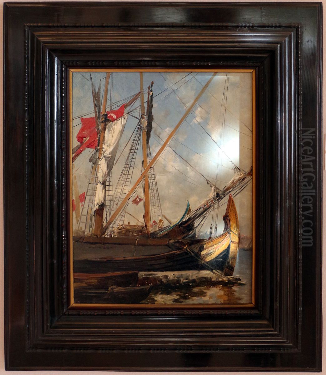 barche sul bosforo Oil Painting by Alberto Pasini