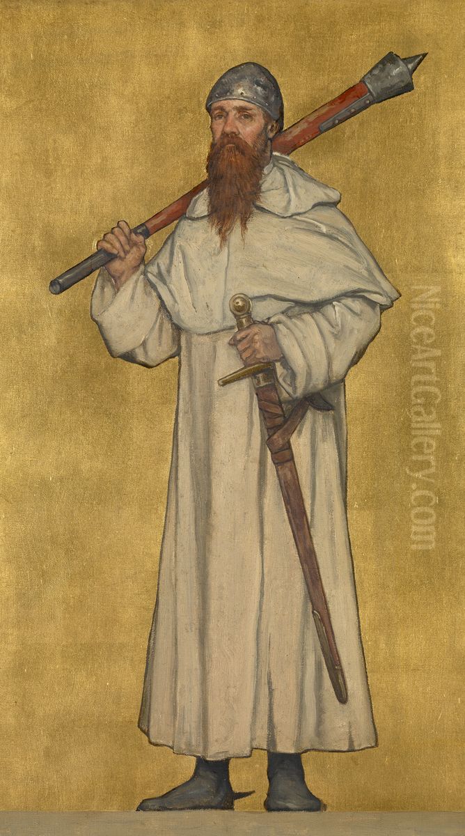 Baldwin II of Flanders Oil Painting by Albrecht De Vriendt