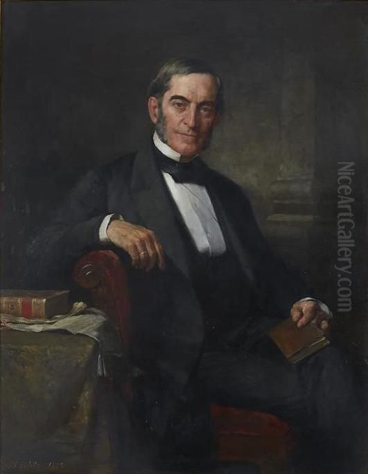 Portrait of Peter McCall (1809-1880) Oil Painting by Albrecht Bernhard Uhle