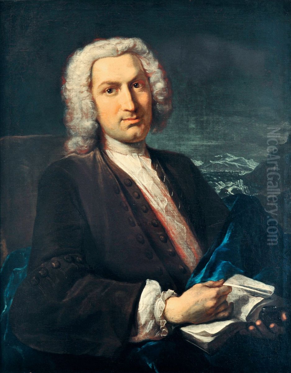 Albrecht von Haller Oil Painting by Johann Rudolf Huber