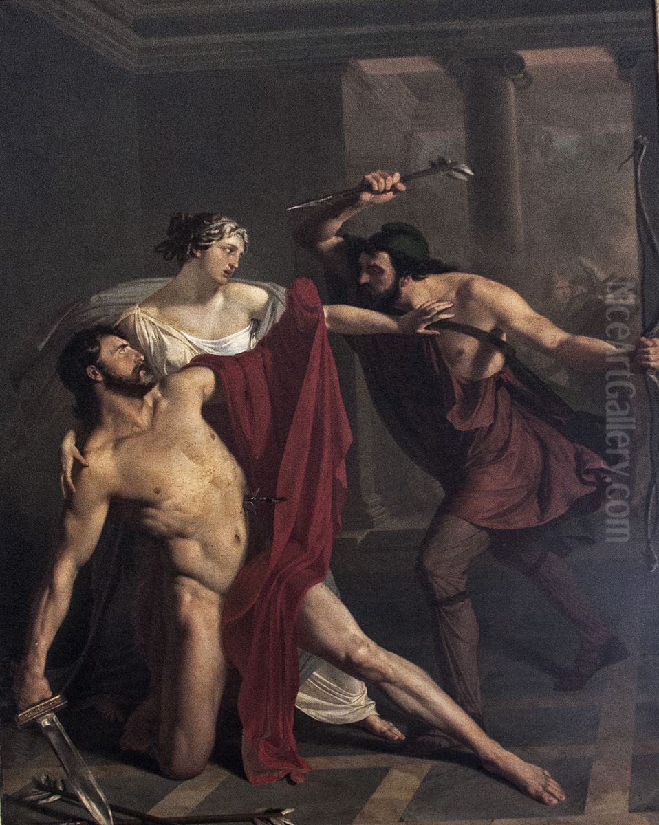 Death of Alcibiades Oil Painting by Michele De Napoli