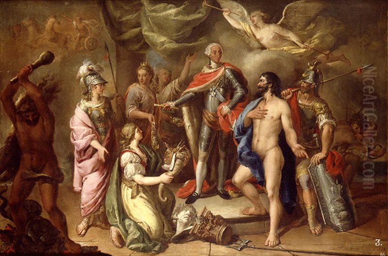 Alegoria de Carlos III (1783) Oil Painting by Manuel Camaron Melia