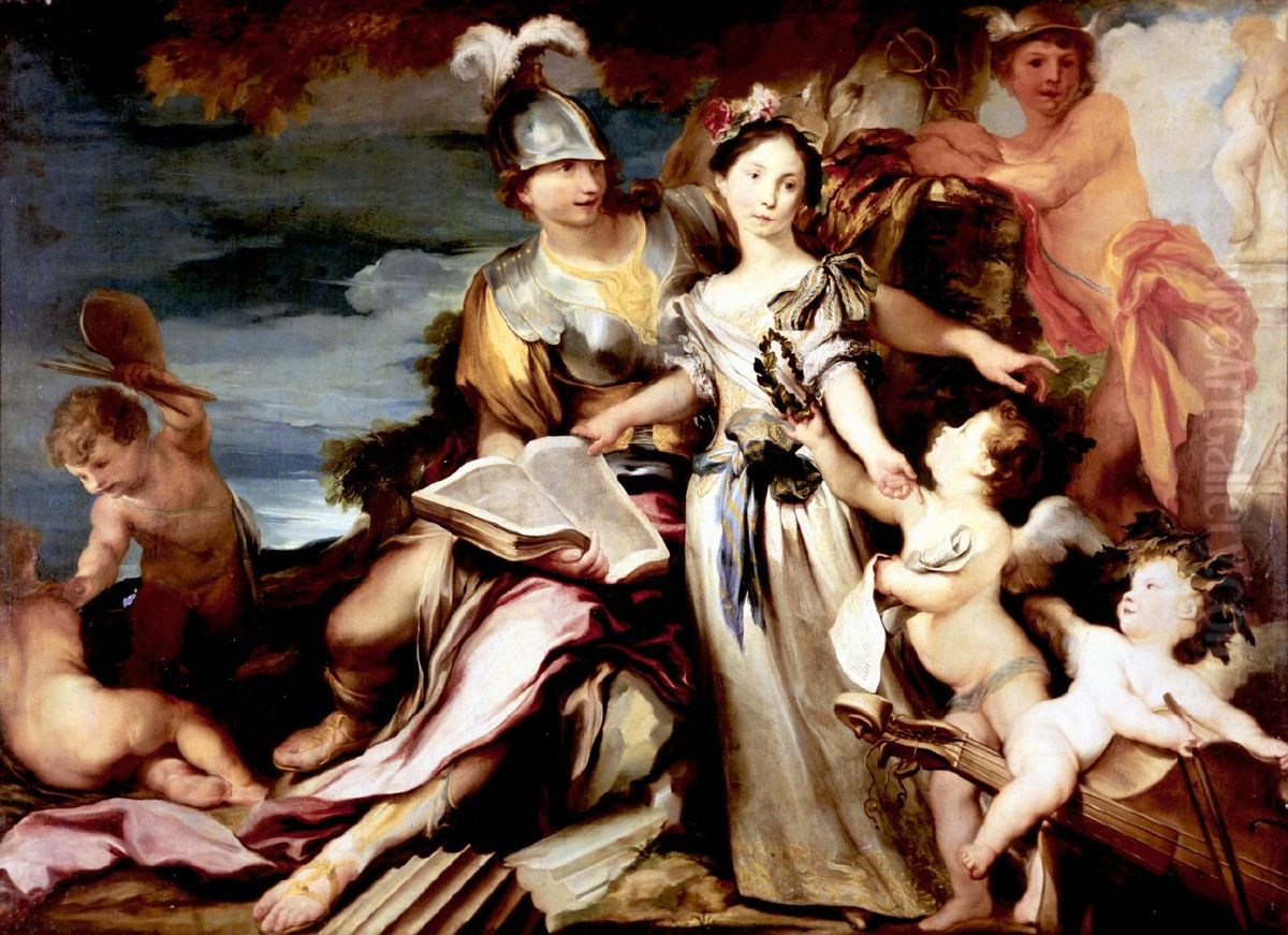 Allegory of the Concord among the Arts Oil Painting by Gregorio de Ferrari