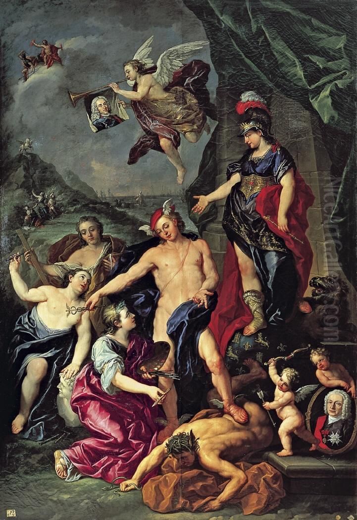 Alegoria de la fundacion de la Academia Oil Painting by Antonio Gonzalez Ruiz