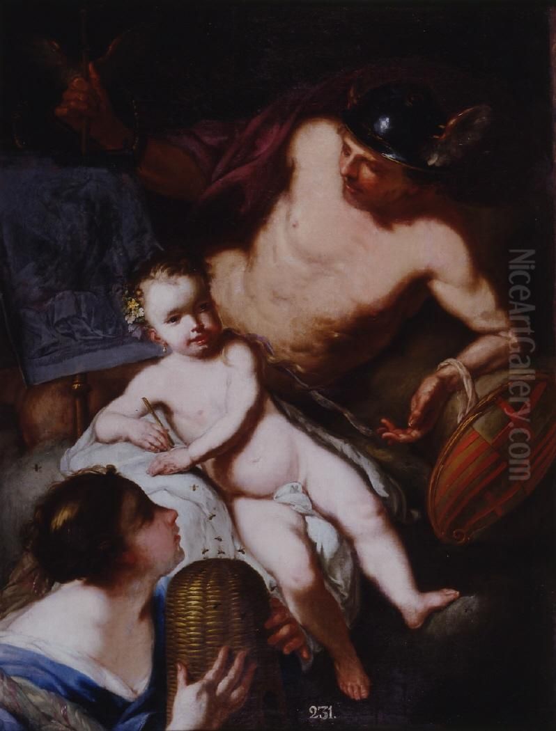 Alegoria de la infancia de la Escuela de las Tres Nobles Artes de Barcelona Oil Painting by Francesc Tramulles i Roig