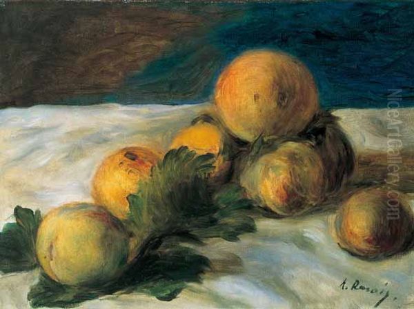 Still Life with Peaches Oil Painting by Pierre Auguste Renoir