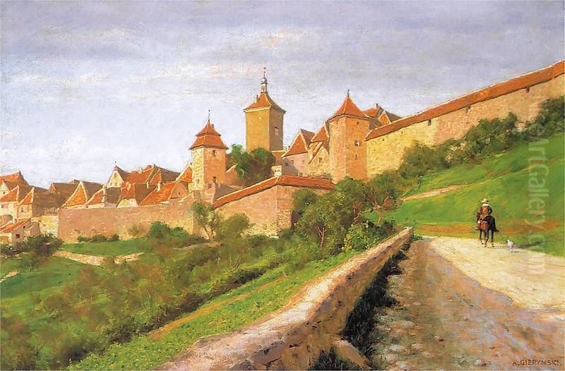 Walls of Rothenburg Oil Painting by Aleksander Gierymski