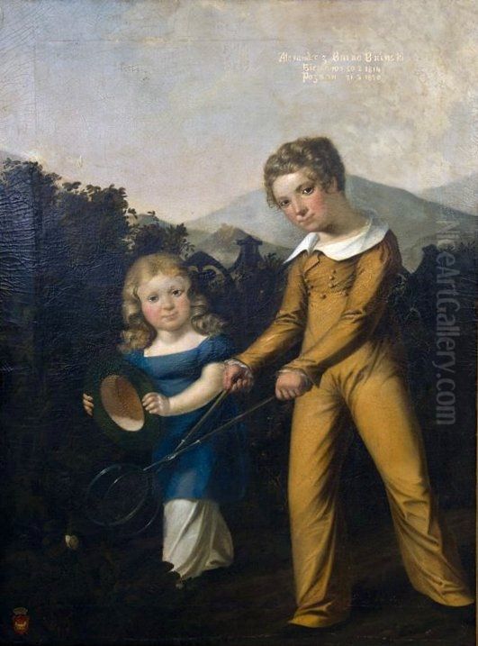 Alexander (1814-1892) and Florentyna (1817-1868) Bninski Oil Painting by unknown